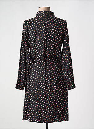 Robe mi-longue imprimé fantaisie manches longues noir DIPLODOCUS femme