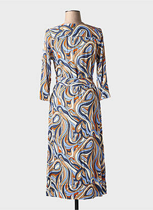 Robe mi-longue manches 3/4 manches 3/4 bleu LOLA ESPELETA femme