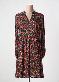 Robe mi-longue imprimé fantaisie manches longues noir DIPLODOCUS femme