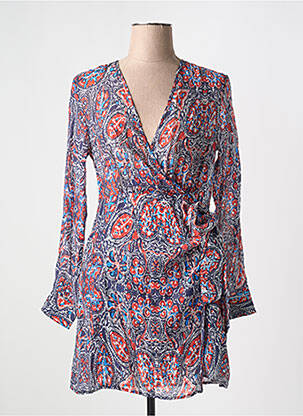Robe courte manches longues manches longues bleu THE KORNER femme