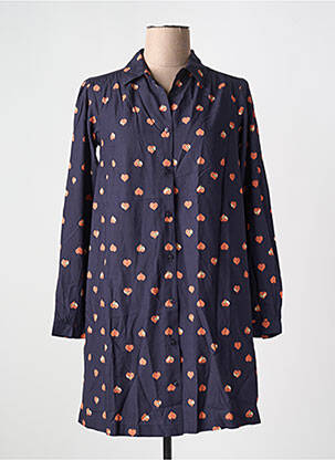 Robe courte manches longues manches longues bleu DIPLODOCUS femme
