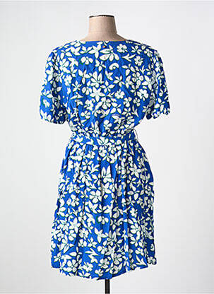 Robe mi-longue imprimé fantaisie manches courtes bleu TEDDY SMITH femme