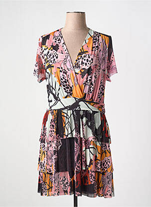 Robe courte manches courtes manches courtes rose DESIGUAL femme