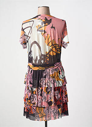 Robe courte manches courtes manches courtes rose DESIGUAL femme