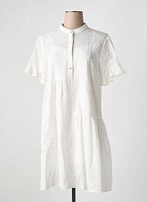 Robe mi-longue manches courtes manches courtes blanc MOLLY BRACKEN femme