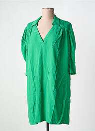 Robe courte manches 3/4 manches 3/4 vert ORFEO femme