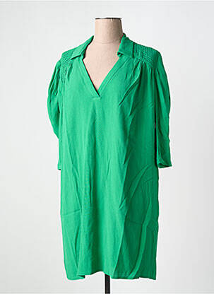 Robe courte manches 3/4 manches 3/4 vert ORFEO femme