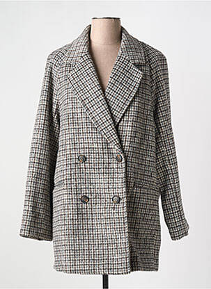 Manteau court coupe droite sans capuche gris THE KORNER femme