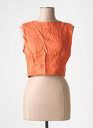 Top coupe cintrée sans manche orange THE KORNER femme