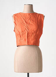 Top coupe cintrée sans manche orange THE KORNER femme