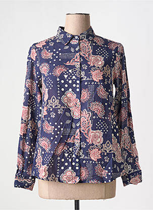 Chemisier imprimé fantaisie manches longues bleu LOLA ESPELETA femme