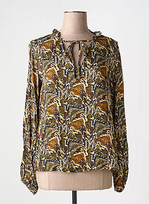 Blouse imprimé fantaisie manches longues marron FREEMAN T.PORTER femme