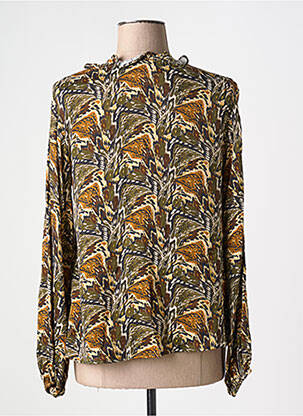 Blouse imprimé fantaisie manches longues marron FREEMAN T.PORTER femme