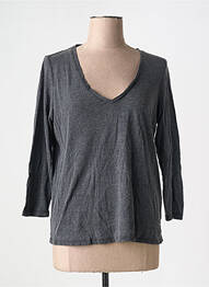 T-shirt coupe droite manches 3/4 gris SCHOOL RAG femme
