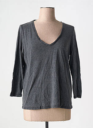 T-shirt manches 3/4 manches 3/4 gris SCHOOL RAG femme