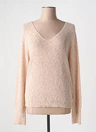 Pull coupe cintrée manches longues beige ROSE femme