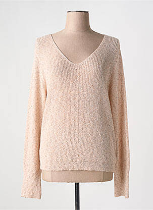 Pull coupe cintrée manches longues beige ROSE femme