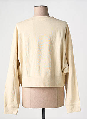 Sweat-shirt sérigraphie floquée manches longues beige SCHOOL RAG femme