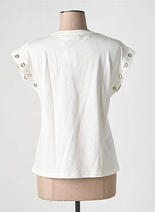 T-shirt sérigraphie floquée manches courtes blanc DESIGUAL femme