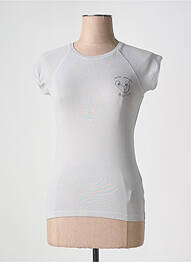 T-shirt sérigraphie floquée manches courtes gris DESIGUAL femme