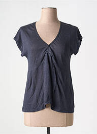 T-shirt col v manches courtes bleu FREEMAN T.PORTER femme