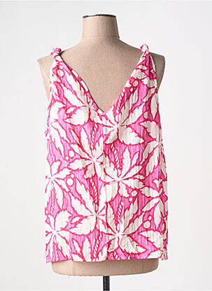 Top imprimé fantaisie sans manche rose LILI SIDONIO femme