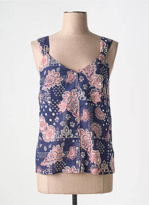 Top imprimé fantaisie sans manche bleu LOLA ESPELETA femme