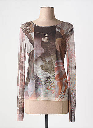 T-shirt marron DESIGUAL pour femme