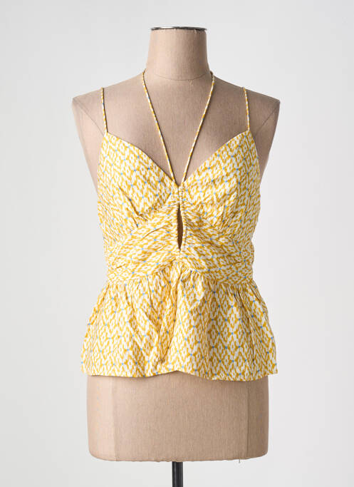 Top imprimé fantaisie sans manche jaune THE KORNER femme