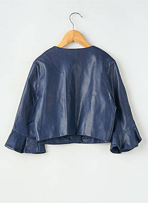 Veste simili cuir coupe droite bleu MAYORAL fille