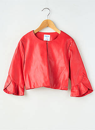Veste simili cuir coupe droite rouge MAYORAL fille