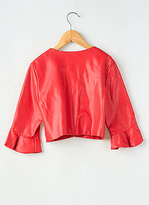 Veste simili cuir coupe droite rouge MAYORAL fille