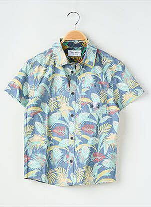 Chemise manches courtes imprimé fantaisie bleu TEDDY SMITH garcon