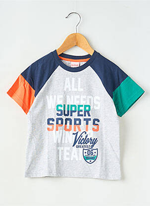T-shirt imprimé fantaisie manches courtes gris BOBOLI garçon