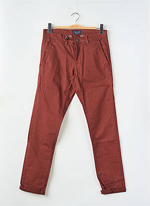 Pantalon slim fermeture zippée sous rabat boutonné rouge TEDDY SMITH homme
