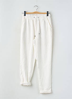 Pantalon droit taille élastique blanc TEDDY SMITH femme