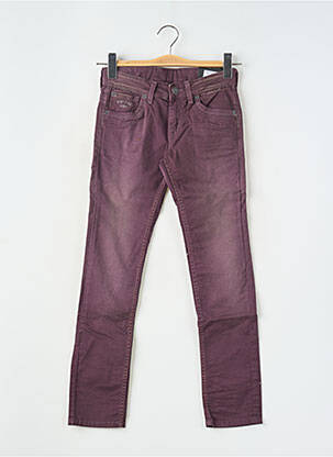 Pantalon slim fermeture zippée sous rabat boutonné violet PEPE JEANS fille