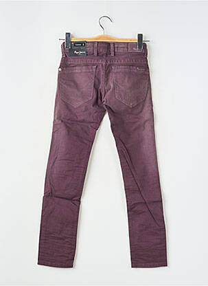 Pantalon slim fermeture zippée sous rabat boutonné violet PEPE JEANS fille
