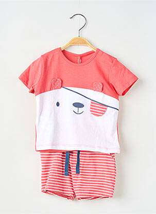 Ensemble short manches courtes rose BOBOLI fille