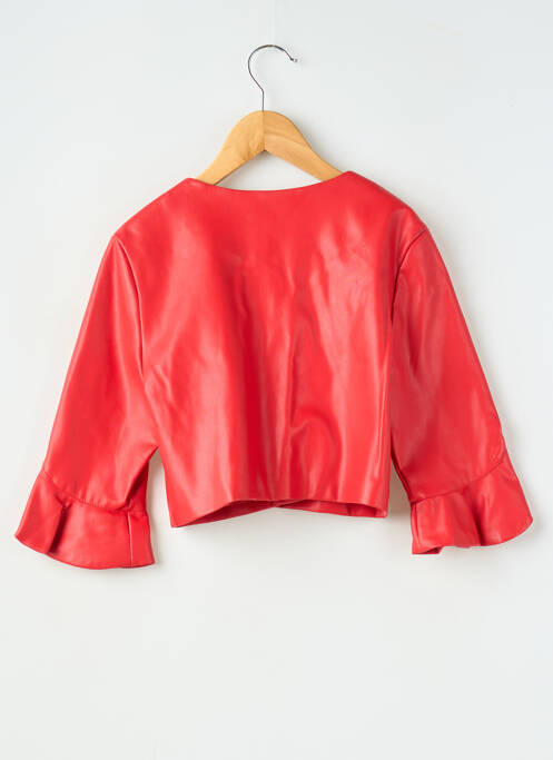 Veste simili cuir coupe droite rouge MAYORAL fille