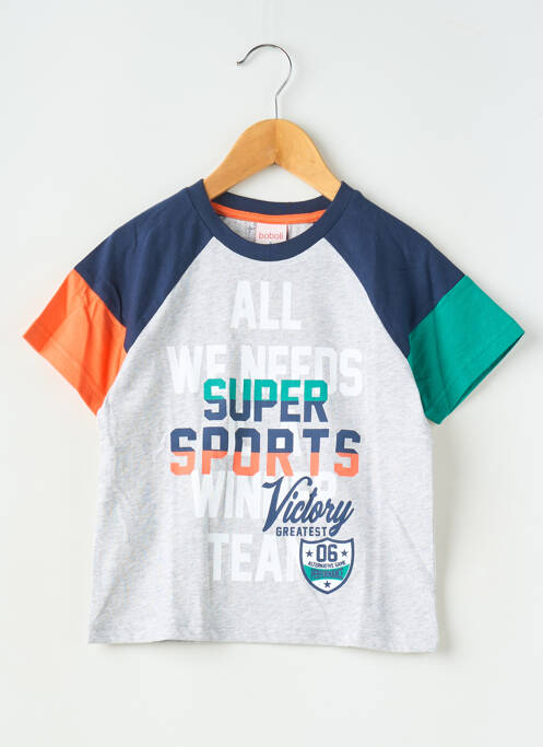 T-shirt coupe droite manches courtes gris BOBOLI garcon
