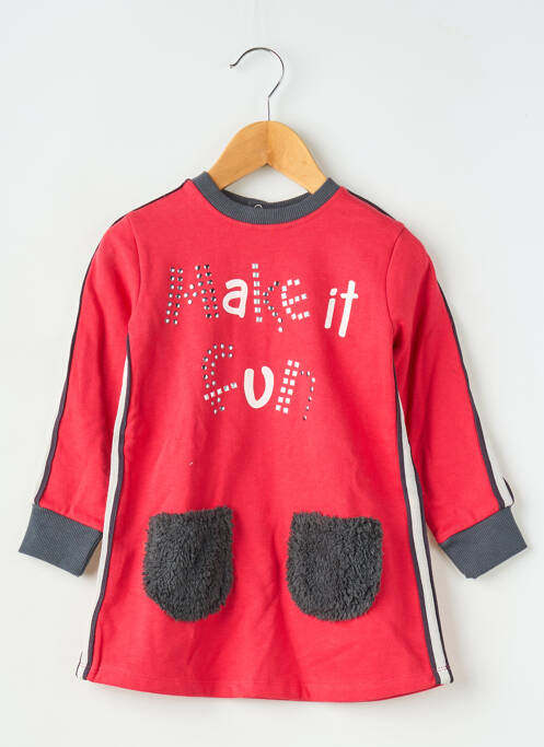 Robe mi-longue rouge BOBOLI pour fille