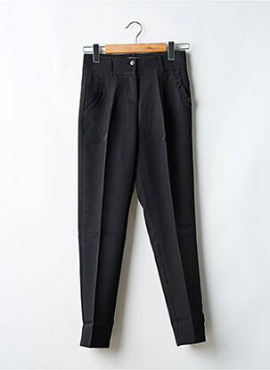 Pantalon slim tissage popeline taille normale noir MOLLY BRACKEN femme