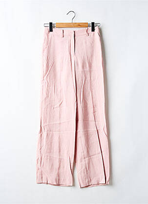 Pantalon droit tissage popeline taille normale rose LPB femme