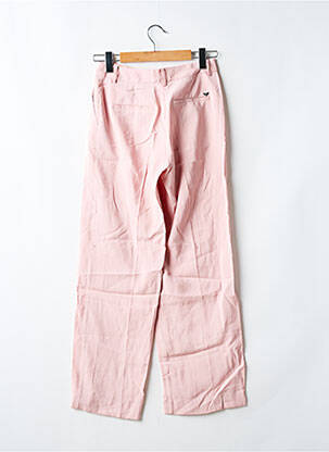 Pantalon droit tissage popeline taille normale rose LPB femme