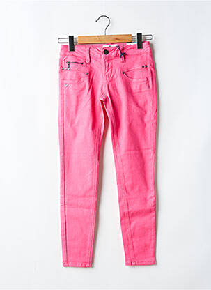 Pantalon slim tissage popeline taille normale rose FREEMAN T.PORTER femme