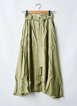 Jupe longue coupe fluide vert ORFEO femme
