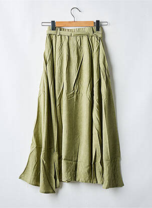 Jupe longue coupe fluide vert ORFEO femme