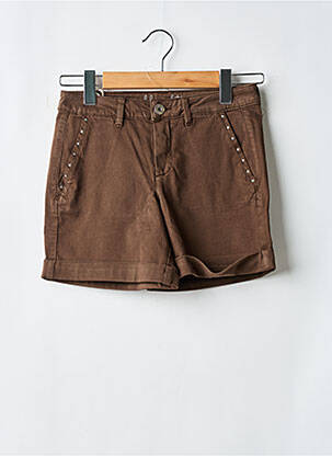 Short fermeture zippée sous rabat boutonné taille normale marron LOLA ESPELETA femme