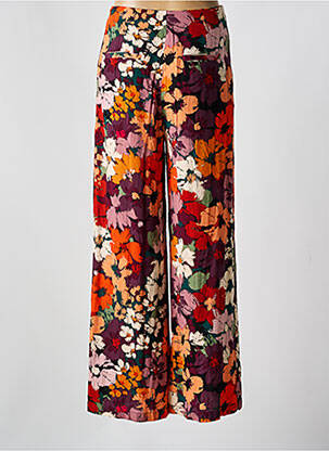 Pantalon droit tissage popeline taille normale violet ORFEO femme